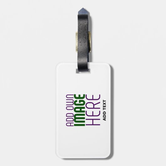 MODERN BEWERKBAAR EENVOUDIG WIT AFBEELDING TEKST S BAGAGELABEL (Achterkant verticaal)