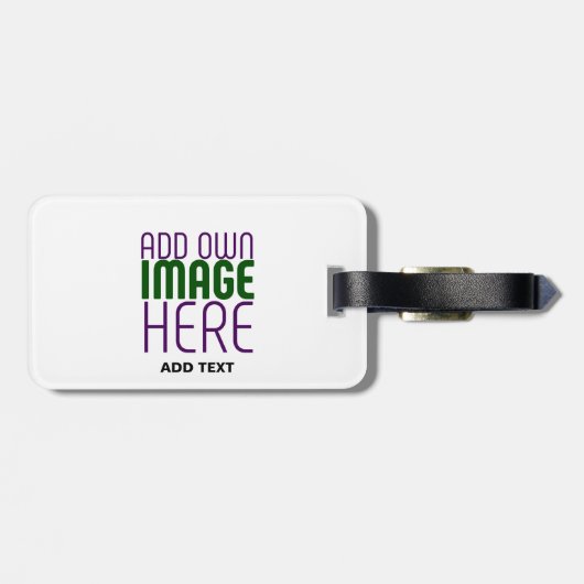 MODERN BEWERKBAAR EENVOUDIG WIT AFBEELDING TEKST S BAGAGELABEL (Achterkant horizontaal)