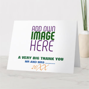 MODERN BEWERKBAAR EENVOUDIG WIT AFBEELDING TEKST S BEDANKKAART