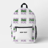 MODERN BEWERKBAAR EENVOUDIG WIT AFBEELDING TEKST S BEDRUKTE RUGZAK (Voorkant)