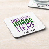 MODERN BEWERKBAAR EENVOUDIG WIT AFBEELDING TEKST S BIER ONDERZETTER (Linkerzijde)