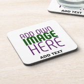 MODERN BEWERKBAAR EENVOUDIG WIT AFBEELDING TEKST S BIER ONDERZETTER (Linkerzijde)