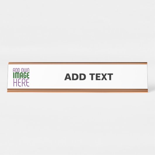 MODERN BEWERKBAAR EENVOUDIG WIT AFBEELDING TEKST S BUREAU NAAMBORDJE (Voorkant)