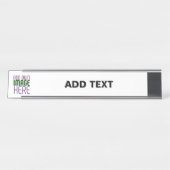 MODERN BEWERKBAAR EENVOUDIG WIT AFBEELDING TEKST S BUREAU NAAMBORDJE (Voorkant)