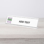 MODERN BEWERKBAAR EENVOUDIG WIT AFBEELDING TEKST S BUREAU NAAMBORDJE (Voorkant)