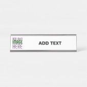 MODERN BEWERKBAAR EENVOUDIG WIT AFBEELDING TEKST S BUREAU NAAMBORDJE (Voorkant)