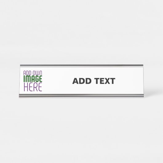 MODERN BEWERKBAAR EENVOUDIG WIT AFBEELDING TEKST S BUREAU NAAMBORDJE (Voorkant)