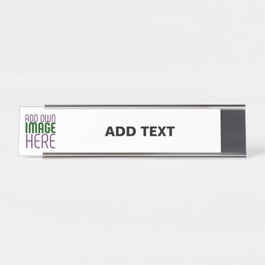 MODERN BEWERKBAAR EENVOUDIG WIT AFBEELDING TEKST S BUREAU NAAMBORDJE (Voorkant)