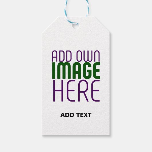 MODERN BEWERKBAAR EENVOUDIG WIT AFBEELDING TEKST S CADEAULABEL (Voorkant)