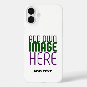 MODERN BEWERKBAAR EENVOUDIG WIT AFBEELDING TEKST S iPhone 16 PLUS HOESJE