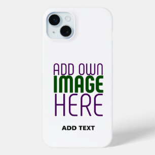 MODERN BEWERKBAAR EENVOUDIG WIT AFBEELDING TEKST S iPhone 15 MINI HOESJE