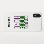 MODERN BEWERKBAAR EENVOUDIG WIT AFBEELDING TEKST S Case-Mate iPhone CASE (Achterkant (horizontaal))
