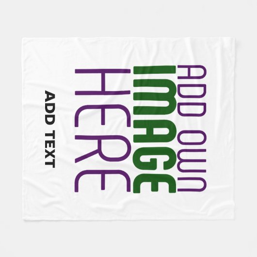 MODERN BEWERKBAAR EENVOUDIG WIT AFBEELDING TEKST S FLEECE DEKEN (Voorkant (Horizontaal))