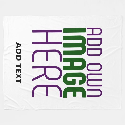 MODERN BEWERKBAAR EENVOUDIG WIT AFBEELDING TEKST S FLEECE DEKEN (Voorkant (Horizontaal))