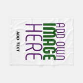 MODERN BEWERKBAAR EENVOUDIG WIT AFBEELDING TEKST S FLEECE DEKEN (Voorkant (Horizontaal))