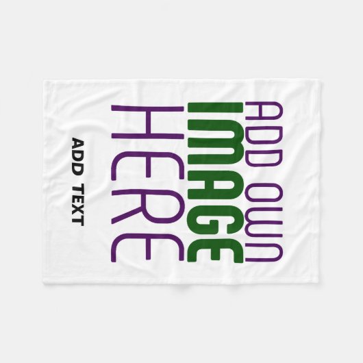 MODERN BEWERKBAAR EENVOUDIG WIT AFBEELDING TEKST S FLEECE DEKEN (Voorkant (Horizontaal))