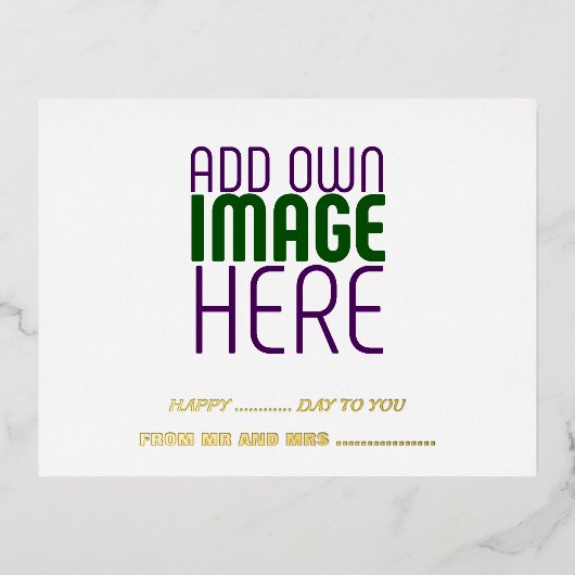 MODERN BEWERKBAAR EENVOUDIG WIT AFBEELDING TEKST S FOLIE FEESTDAGEN BRIEFKAART (Voorkant)