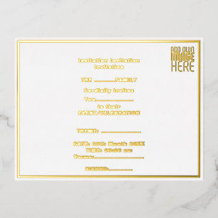 MODERN BEWERKBAAR EENVOUDIG WIT AFBEELDING TEKST S FOLIE UITNODIGING BRIEFKAART