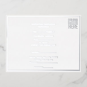 MODERN BEWERKBAAR EENVOUDIG WIT AFBEELDING TEKST S FOLIE UITNODIGING BRIEFKAART