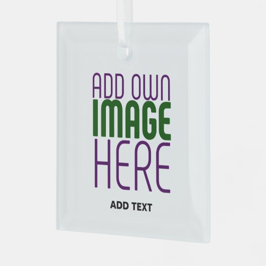 MODERN BEWERKBAAR EENVOUDIG WIT AFBEELDING TEKST S GLAS ORNAMENT (Voorkant links)