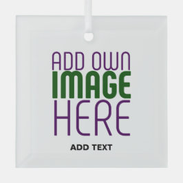 MODERN BEWERKBAAR EENVOUDIG WIT AFBEELDING TEKST S GLAS ORNAMENT