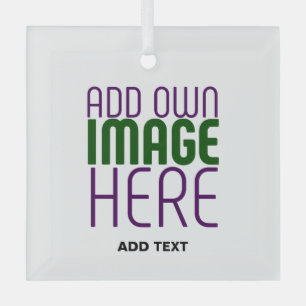 MODERN BEWERKBAAR EENVOUDIG WIT AFBEELDING TEKST S GLAS ORNAMENT