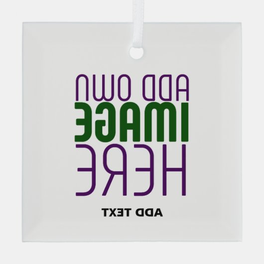 MODERN BEWERKBAAR EENVOUDIG WIT AFBEELDING TEKST S GLAS ORNAMENT (Achterkant)