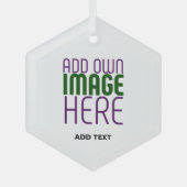 MODERN BEWERKBAAR EENVOUDIG WIT AFBEELDING TEKST S GLAS ORNAMENT (Voorkant)