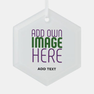 MODERN BEWERKBAAR EENVOUDIG WIT AFBEELDING TEKST S GLAS ORNAMENT
