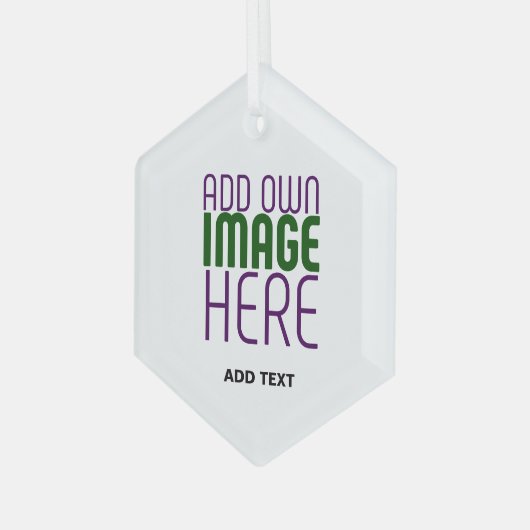 MODERN BEWERKBAAR EENVOUDIG WIT AFBEELDING TEKST S GLAS ORNAMENT (Voorkant links)