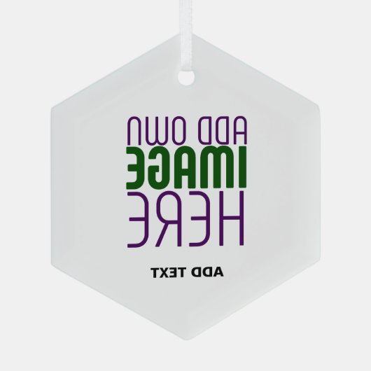 MODERN BEWERKBAAR EENVOUDIG WIT AFBEELDING TEKST S GLAS ORNAMENT (Achterkant)