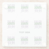 MODERN BEWERKBAAR EENVOUDIG WIT AFBEELDING TEKST S GLAZEN ONDERZETTER (Achterkant)