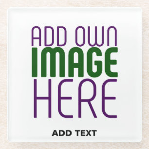 MODERN BEWERKBAAR EENVOUDIG WIT AFBEELDING TEKST S GLAZEN ONDERZETTER