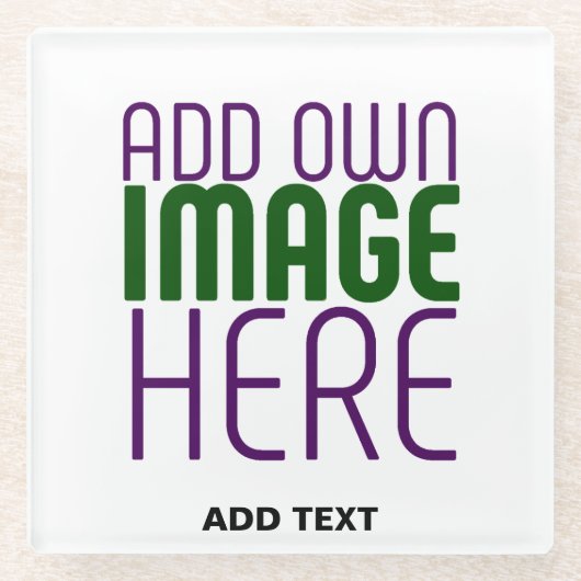 MODERN BEWERKBAAR EENVOUDIG WIT AFBEELDING TEKST S GLAZEN ONDERZETTER (Voorkant)