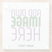 MODERN BEWERKBAAR EENVOUDIG WIT AFBEELDING TEKST S GLAZEN ONDERZETTER (Achterkant)