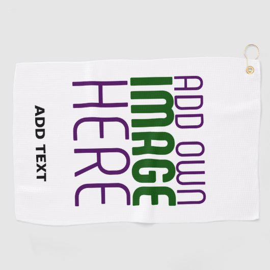 MODERN BEWERKBAAR EENVOUDIG WIT AFBEELDING TEKST S GOLFHANDDOEK (Horizontaal)