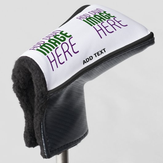 MODERN BEWERKBAAR EENVOUDIG WIT AFBEELDING TEKST S GOLFHEADCOVER (3/4 voorkant)