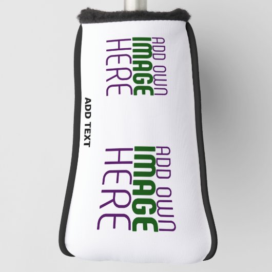 MODERN BEWERKBAAR EENVOUDIG WIT AFBEELDING TEKST S GOLFHEADCOVER (Draai 90)