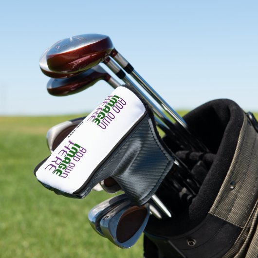 MODERN BEWERKBAAR EENVOUDIG WIT AFBEELDING TEKST S GOLFHEADCOVER (Insitu)