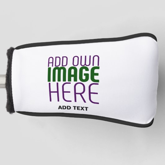 MODERN BEWERKBAAR EENVOUDIG WIT AFBEELDING TEKST S GOLFHEADCOVER (Voorkant)