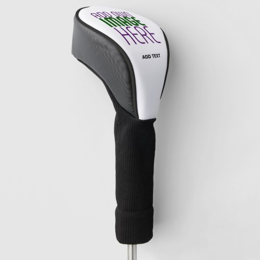 MODERN BEWERKBAAR EENVOUDIG WIT AFBEELDING TEKST S GOLFHEADCOVER (Schuin)