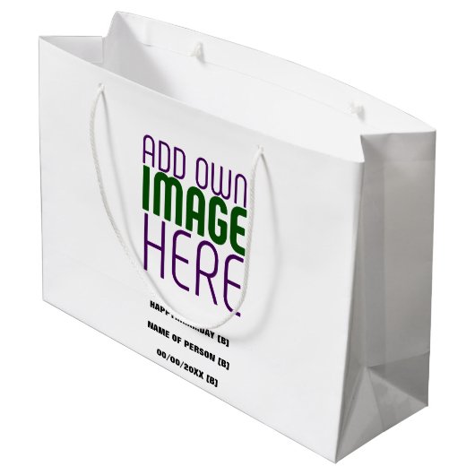 MODERN BEWERKBAAR EENVOUDIG WIT AFBEELDING TEKST S GROOT CADEAUZAKJE (Achterkant Gekanteld)
