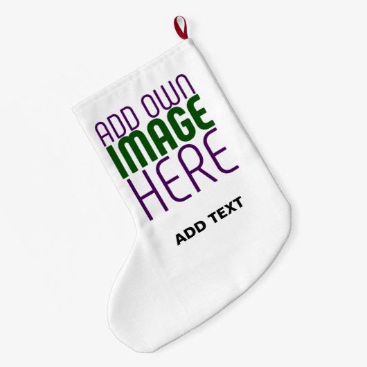 MODERN BEWERKBAAR EENVOUDIG WIT AFBEELDING TEKST S GROTE KERSTSOK (Achterkant (Hangend))