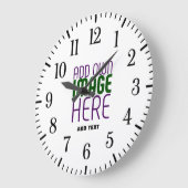 MODERN BEWERKBAAR EENVOUDIG WIT AFBEELDING TEKST S GROTE KLOK (Hoek)