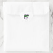 MODERN BEWERKBAAR EENVOUDIG WIT AFBEELDING TEKST S HART STICKER (Tas)