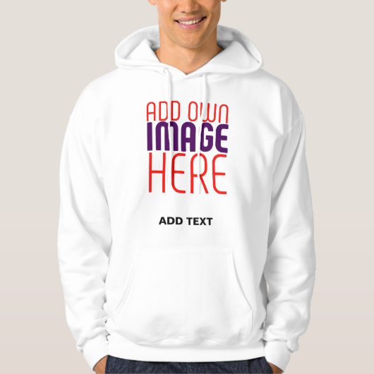 MODERN BEWERKBAAR EENVOUDIG WIT AFBEELDING TEKST S HOODIE (Voorkant)