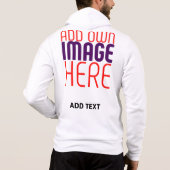 MODERN BEWERKBAAR EENVOUDIG WIT AFBEELDING TEKST S HOODIE (Achterkant)