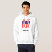 MODERN BEWERKBAAR EENVOUDIG WIT AFBEELDING TEKST S HOODIE (Voorkant volledig)