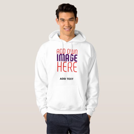MODERN BEWERKBAAR EENVOUDIG WIT AFBEELDING TEKST S HOODIE (Voorkant volledig)