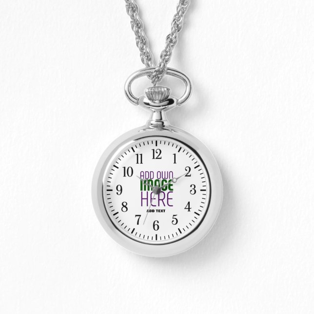 MODERN BEWERKBAAR EENVOUDIG WIT AFBEELDING TEKST S HORLOGE (Voorkant)
